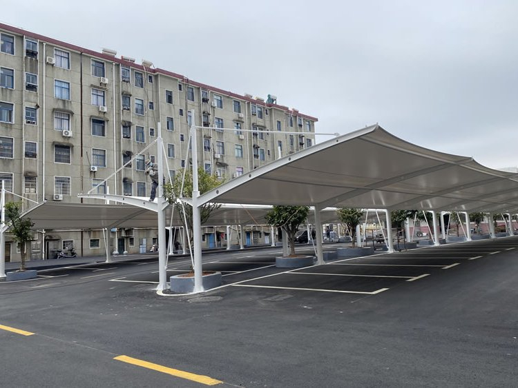 温州膜结构车棚安装案例