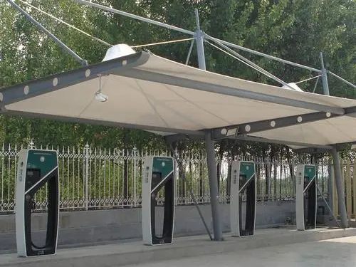 马鞍山膜结构车棚安装案例