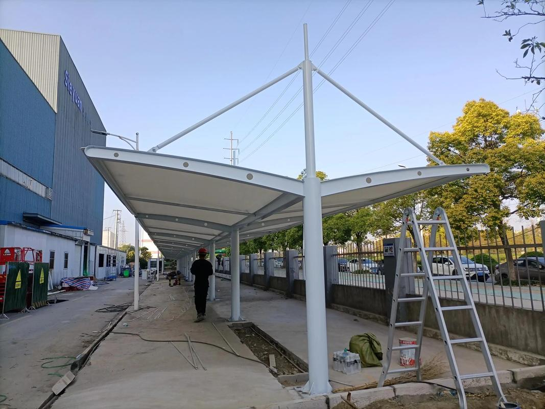 宿迁膜结构车棚安装案例