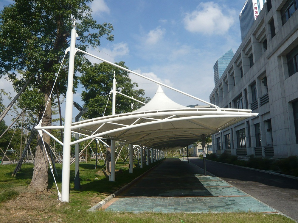 济南膜结构车棚安装案例