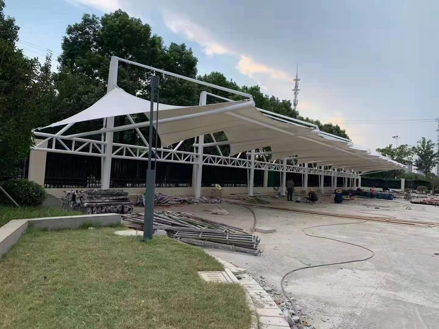 西安停车棚安装定制工程案例