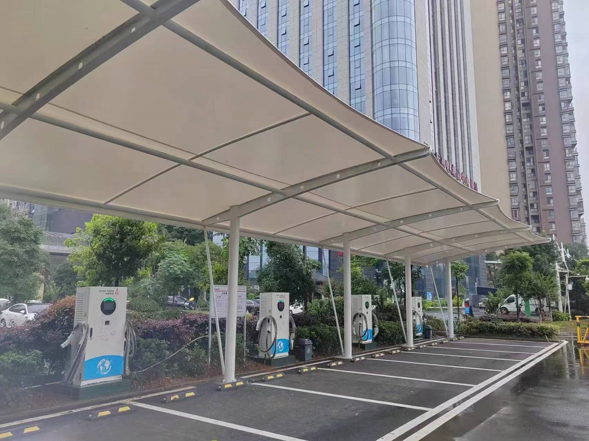 九江膜结构车棚厂家定制案例